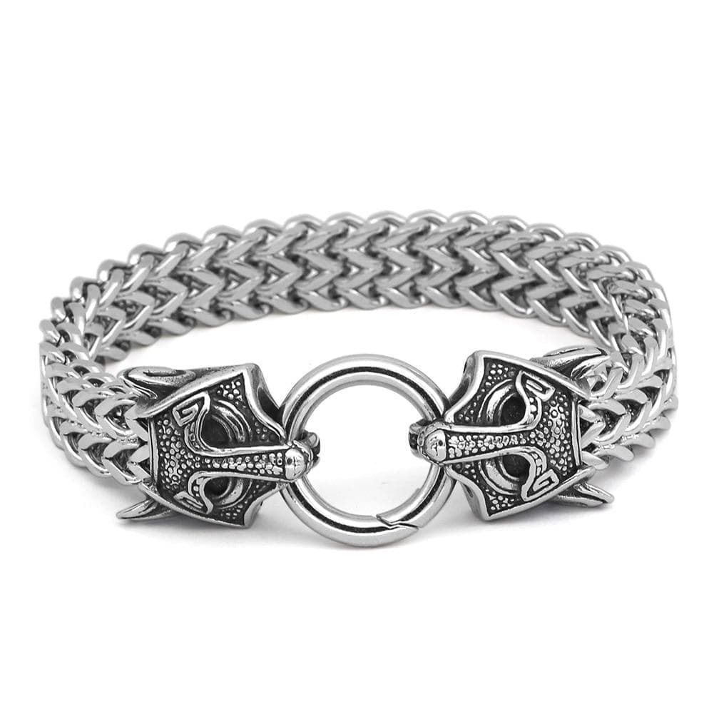 Vikings Wolf Charm Stainless Steel Bracelet | Bracelets | Wiccan Center