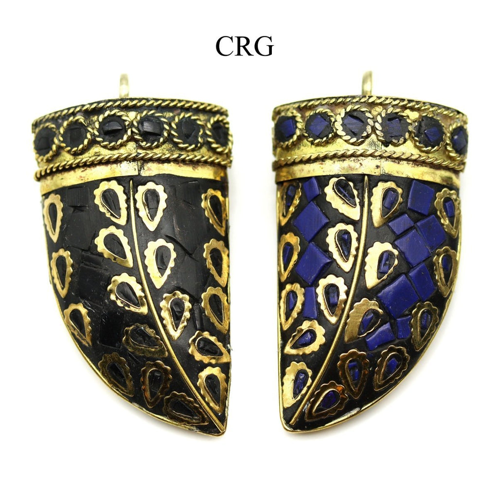 Brass Horn Pendant (2 Pieces) Size 2 Inches (Random Colors)
