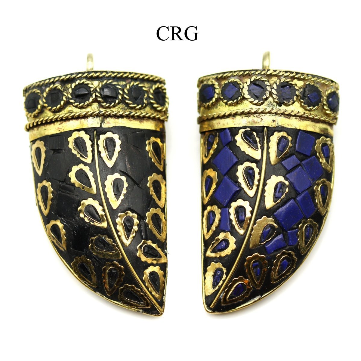 Brass Horn Pendant (2 Pieces) Size 2 Inches (Random Colors)