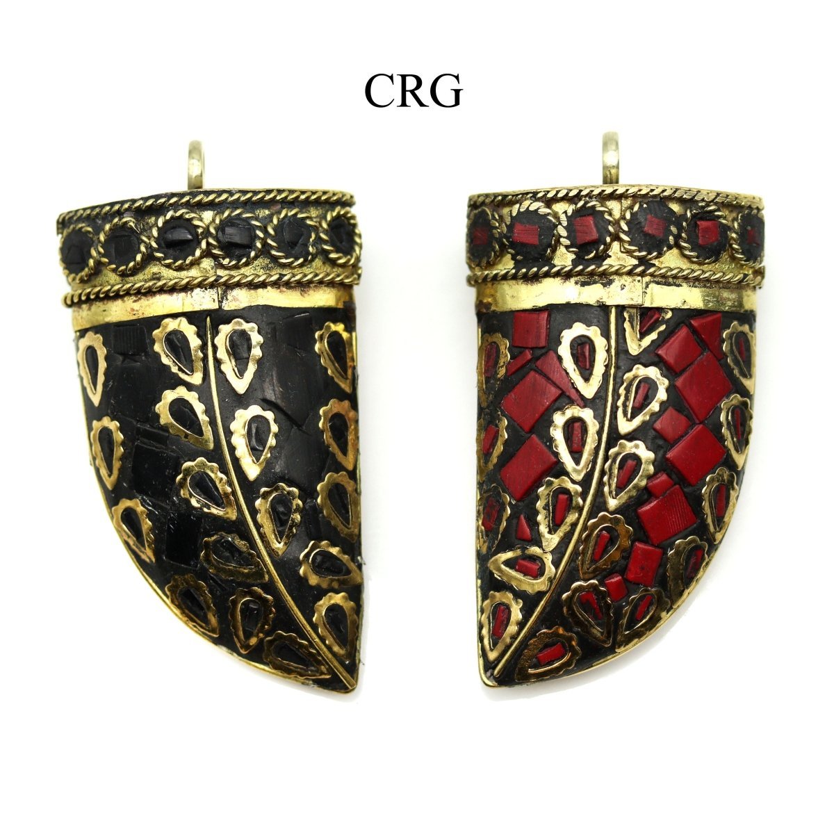 Brass Horn Pendant (2 Pieces) Size 2 Inches (Random Colors)