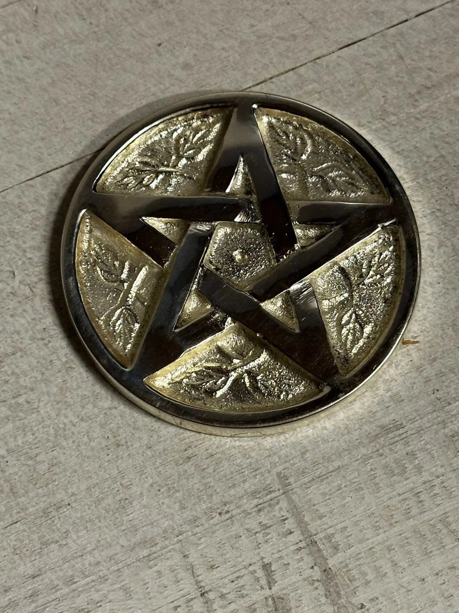 Brass Pentagram 3" ~ Silver Plated | Home Decor | Wiccan Center