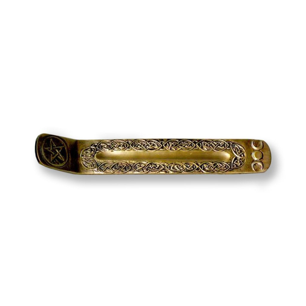 Pentagram/Triple Goddess Ash Catcher - Metal | Incense Holder | Wiccan Center