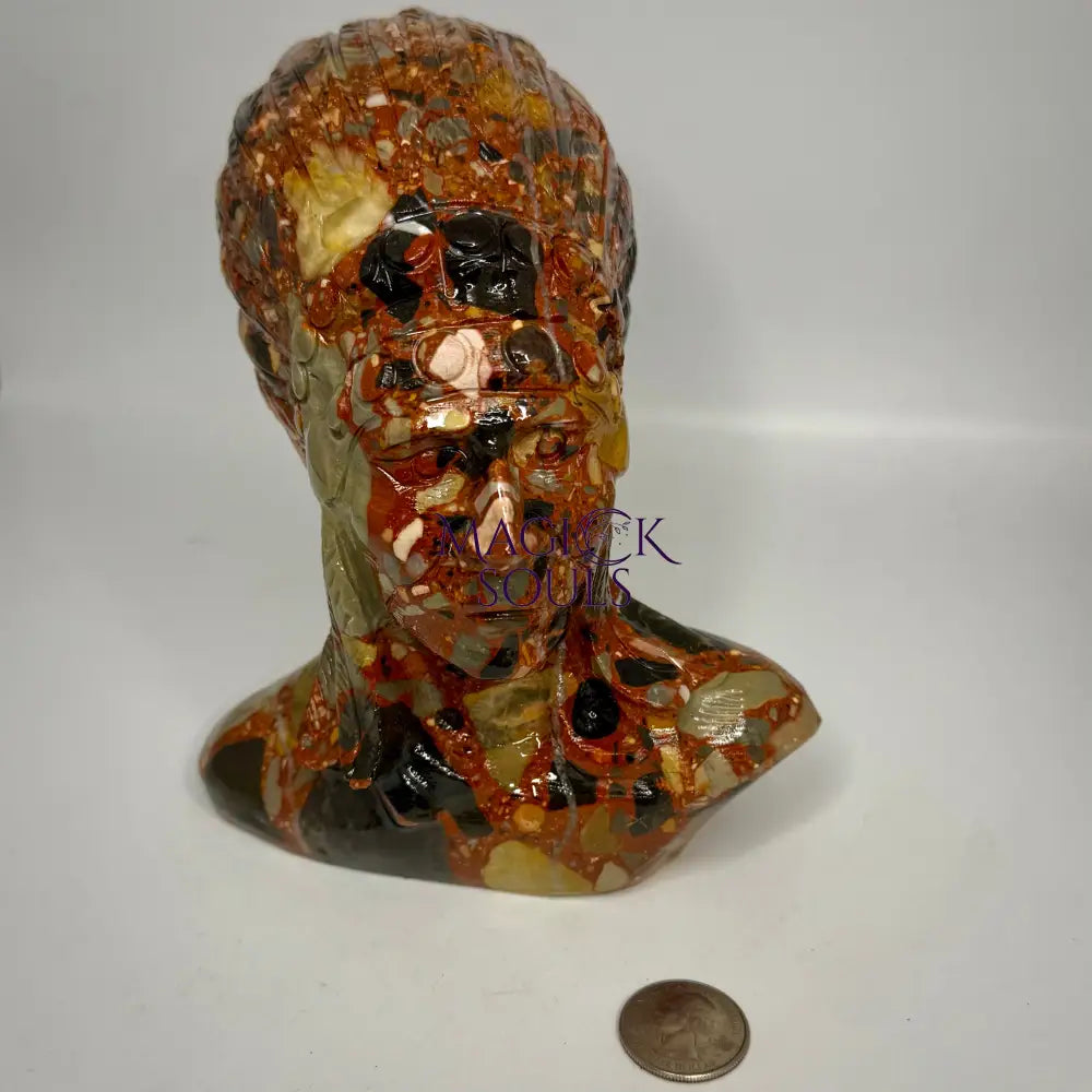 Brecciated Jasper Chief Indian Head Carving