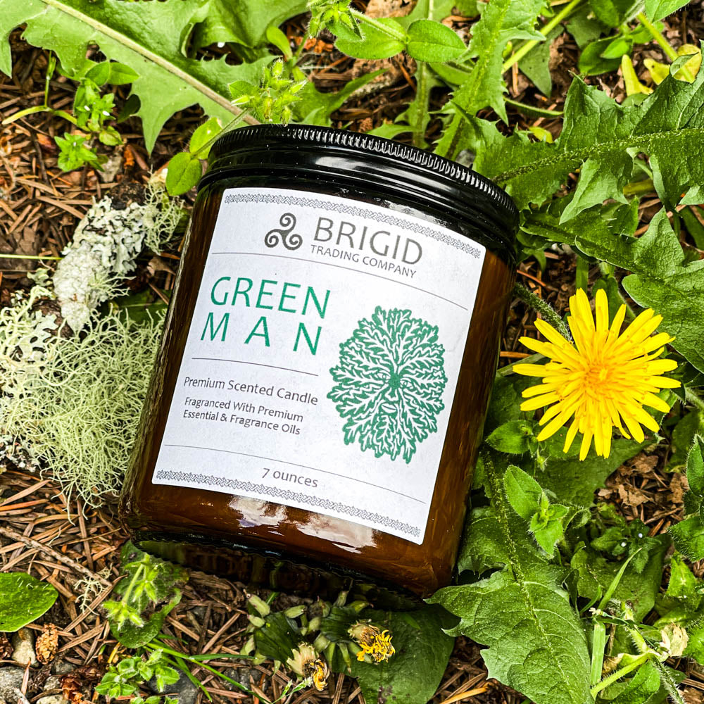 Green Man Soy Wax Candle - Moss, Rainwater, Old Growth Forests, and White Musk | Premium Scented Candle | Wiccan Center