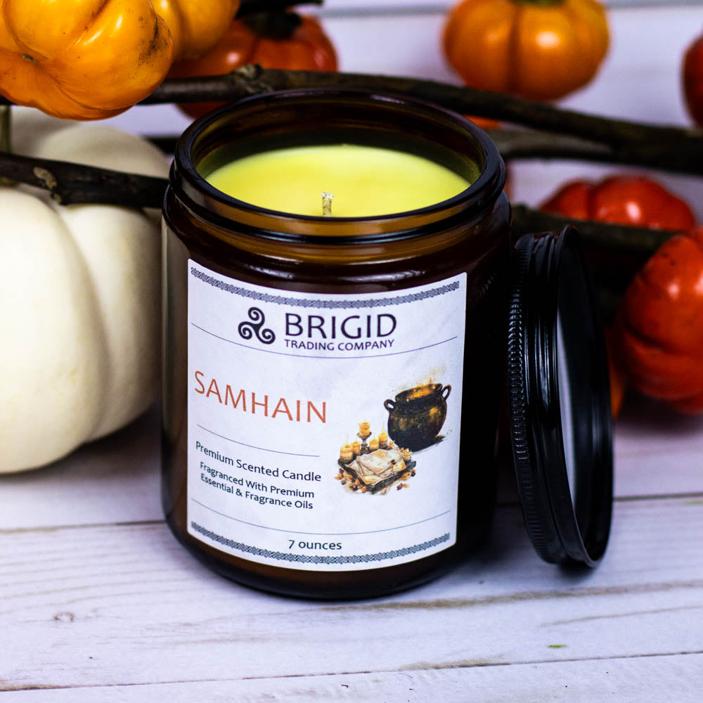 Samhain Soy Wax Candle - Merlot, Dragon's Blood, and Smoked Patchouli | Premium Scented Candle | Wiccan Center