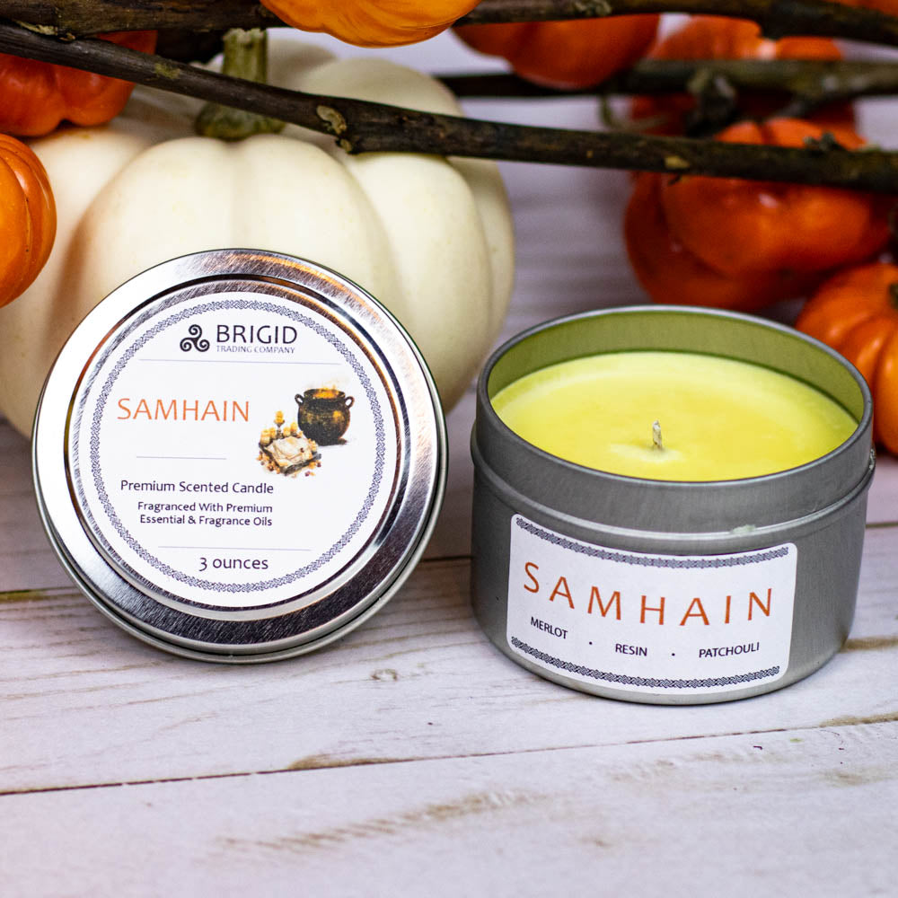 Samhain Soy Wax Candle - Merlot, Dragon's Blood, and Smoked Patchouli | Premium Scented Candle | Wiccan Center