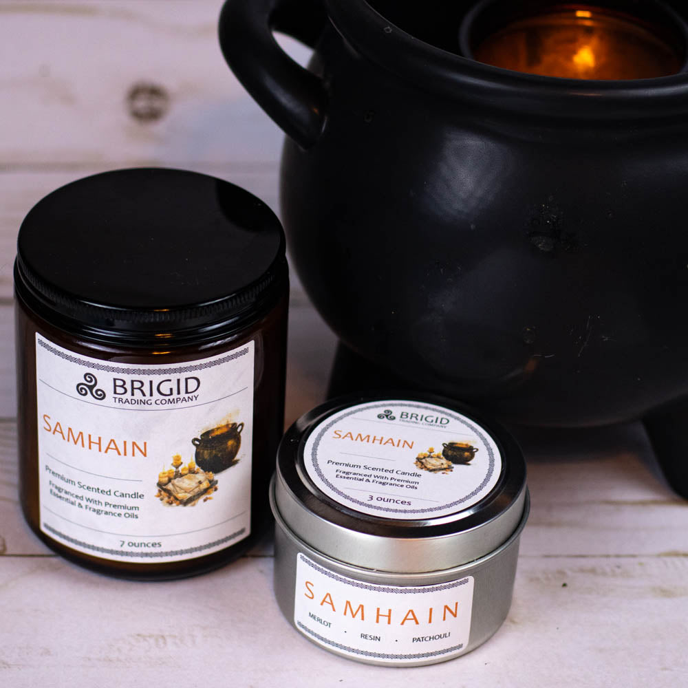 Samhain Soy Wax Candle - Merlot, Dragon's Blood, and Smoked Patchouli | Premium Scented Candle | Wiccan Center
