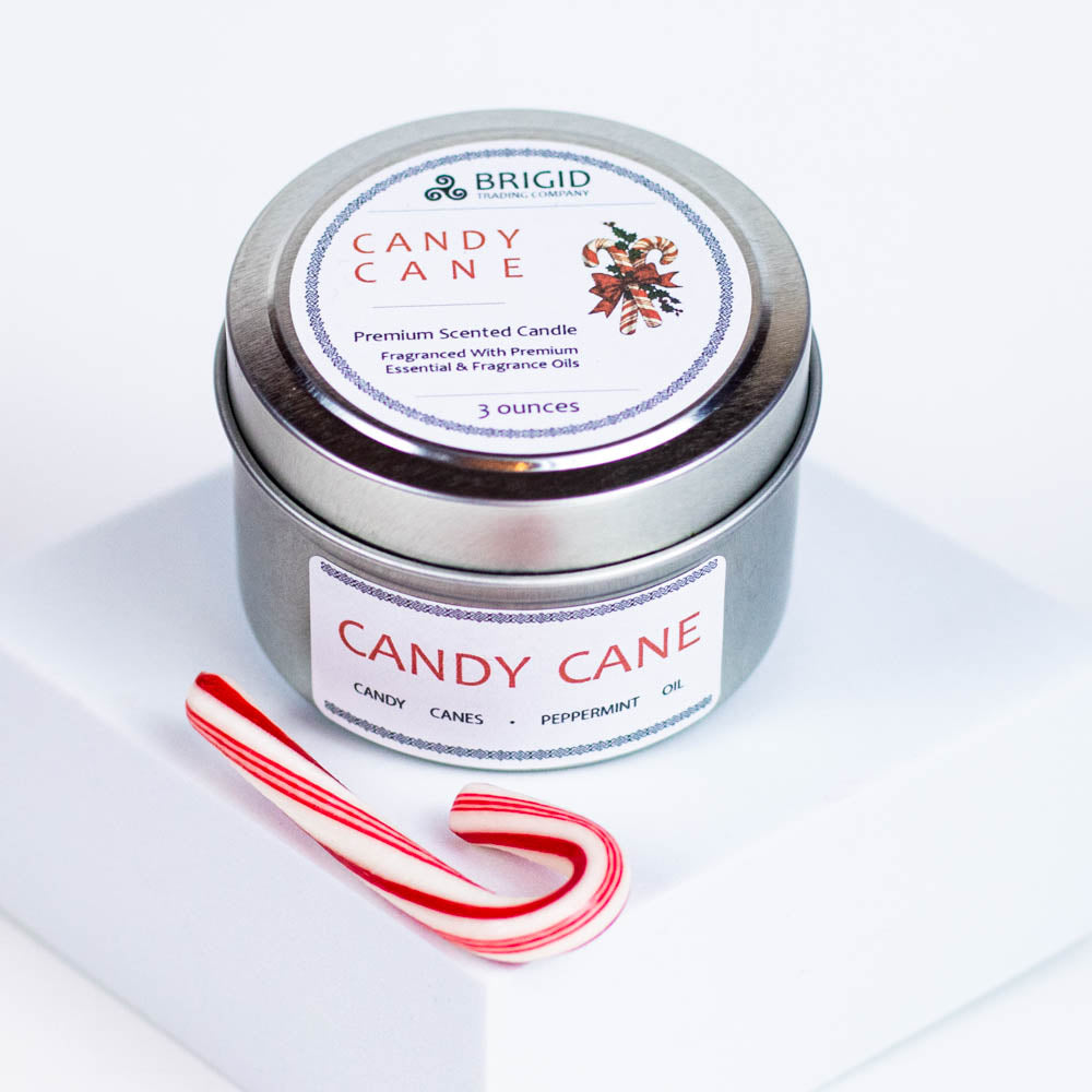 Candy Cane Soy Wax Candle - Peppermint and Candy Canes | Premium Scented Candle | Wiccan Center