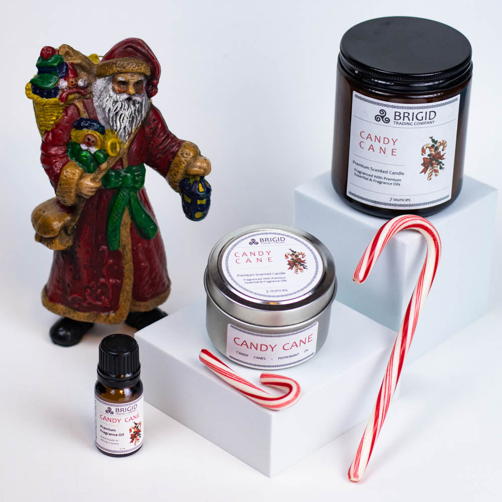 Candy Cane Soy Wax Candle - Peppermint and Candy Canes | Premium Scented Candle | Wiccan Center