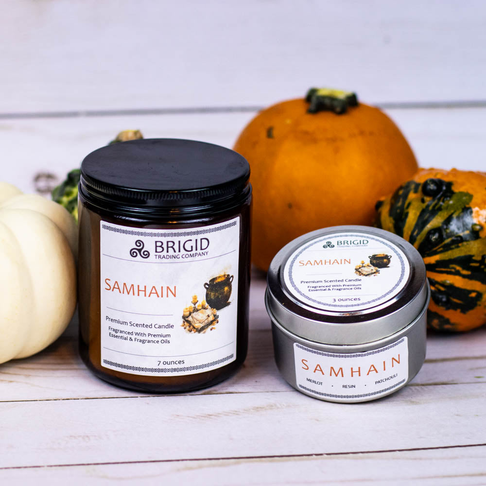 Samhain Soy Wax Candle - Merlot, Dragon's Blood, and Smoked Patchouli | Premium Scented Candle | Wiccan Center