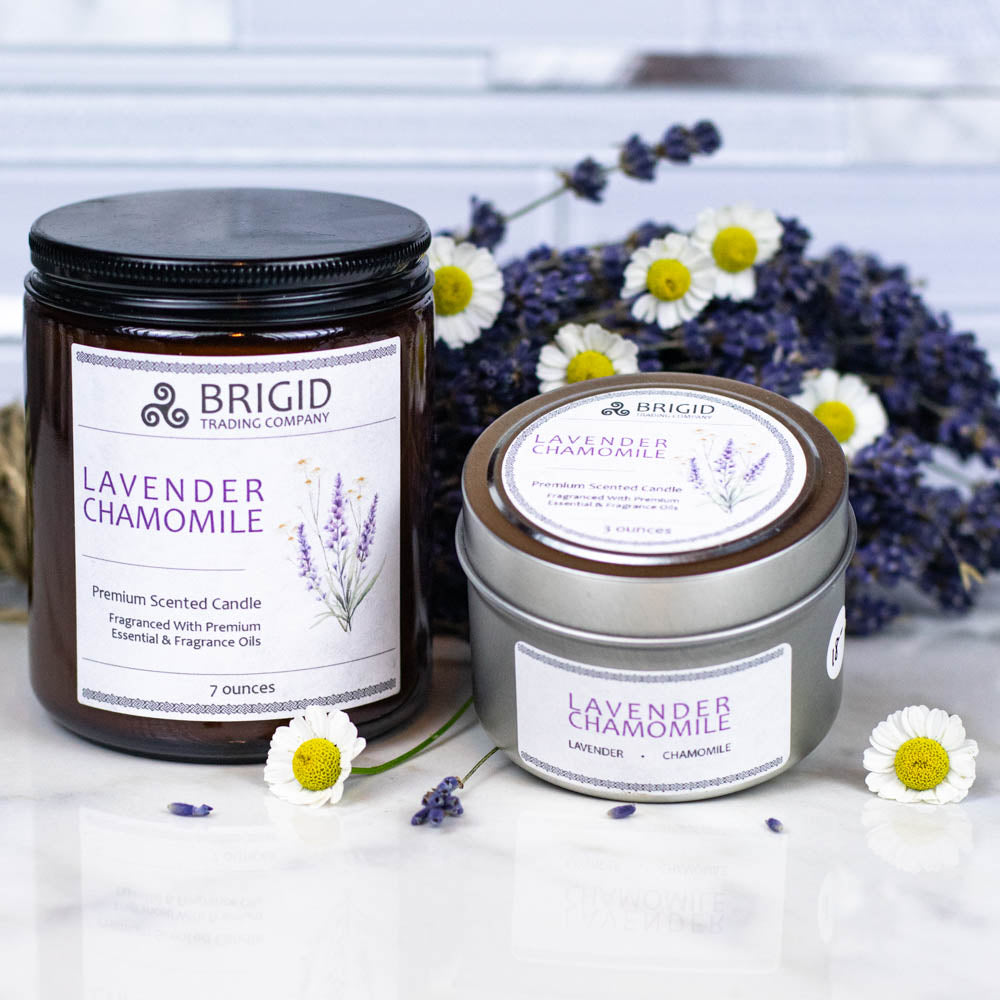 Lavender Chamomile Soy Wax Candle - Lavender and Chamomile | Premium Scented Candle | Wiccan Center