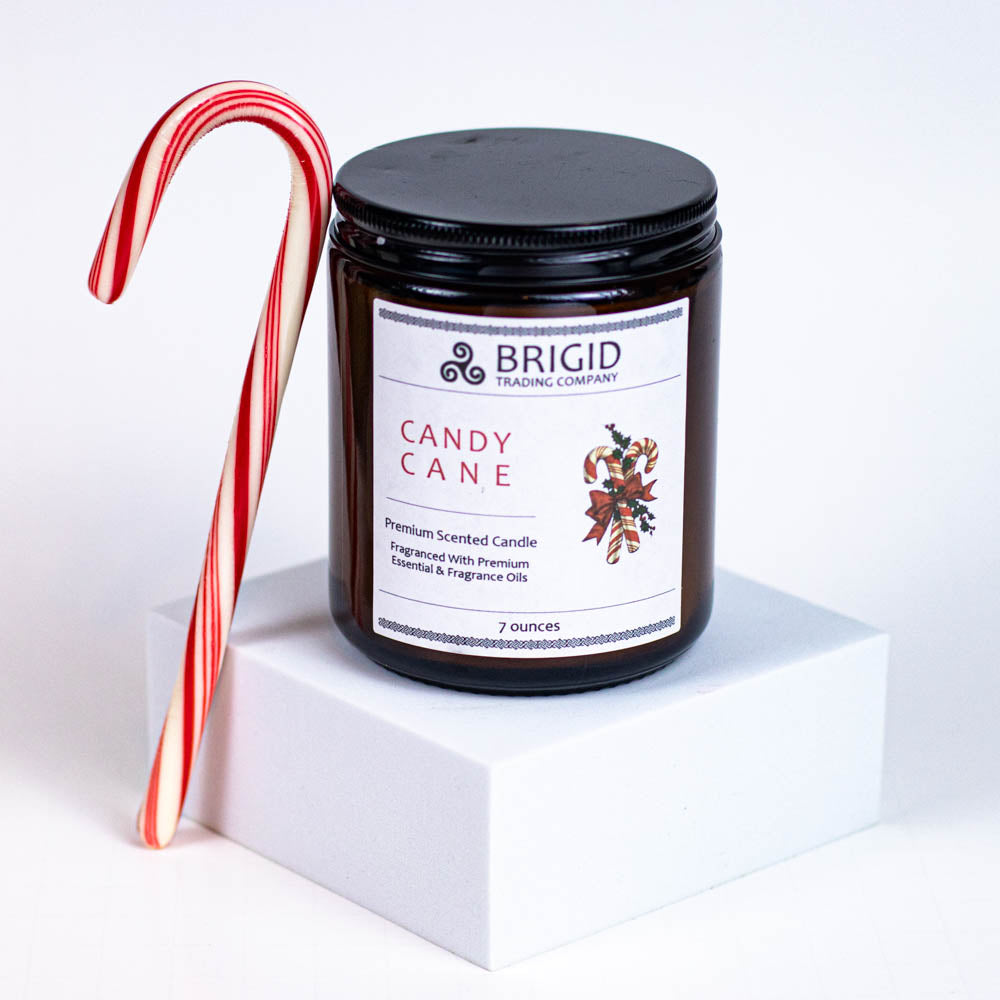 Candy Cane Soy Wax Candle - Peppermint and Candy Canes | Premium Scented Candle | Wiccan Center