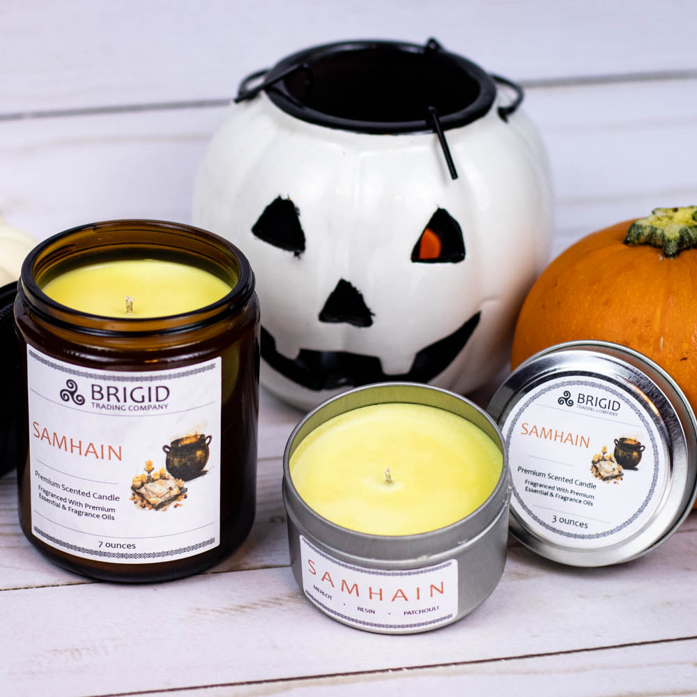 Samhain Soy Wax Candle - Merlot, Dragon's Blood, and Smoked Patchouli | Premium Scented Candle | Wiccan Center