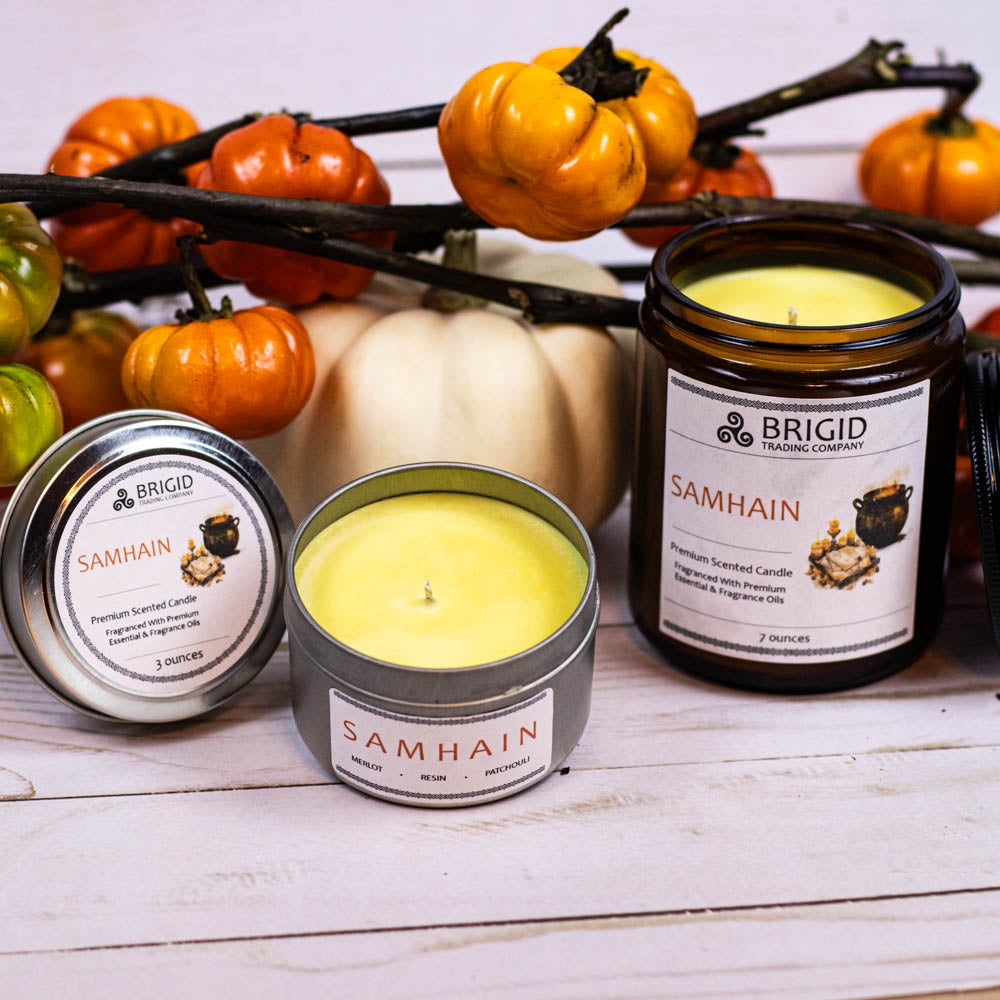Samhain Soy Wax Candle - Merlot, Dragon's Blood, and Smoked Patchouli | Premium Scented Candle | Wiccan Center