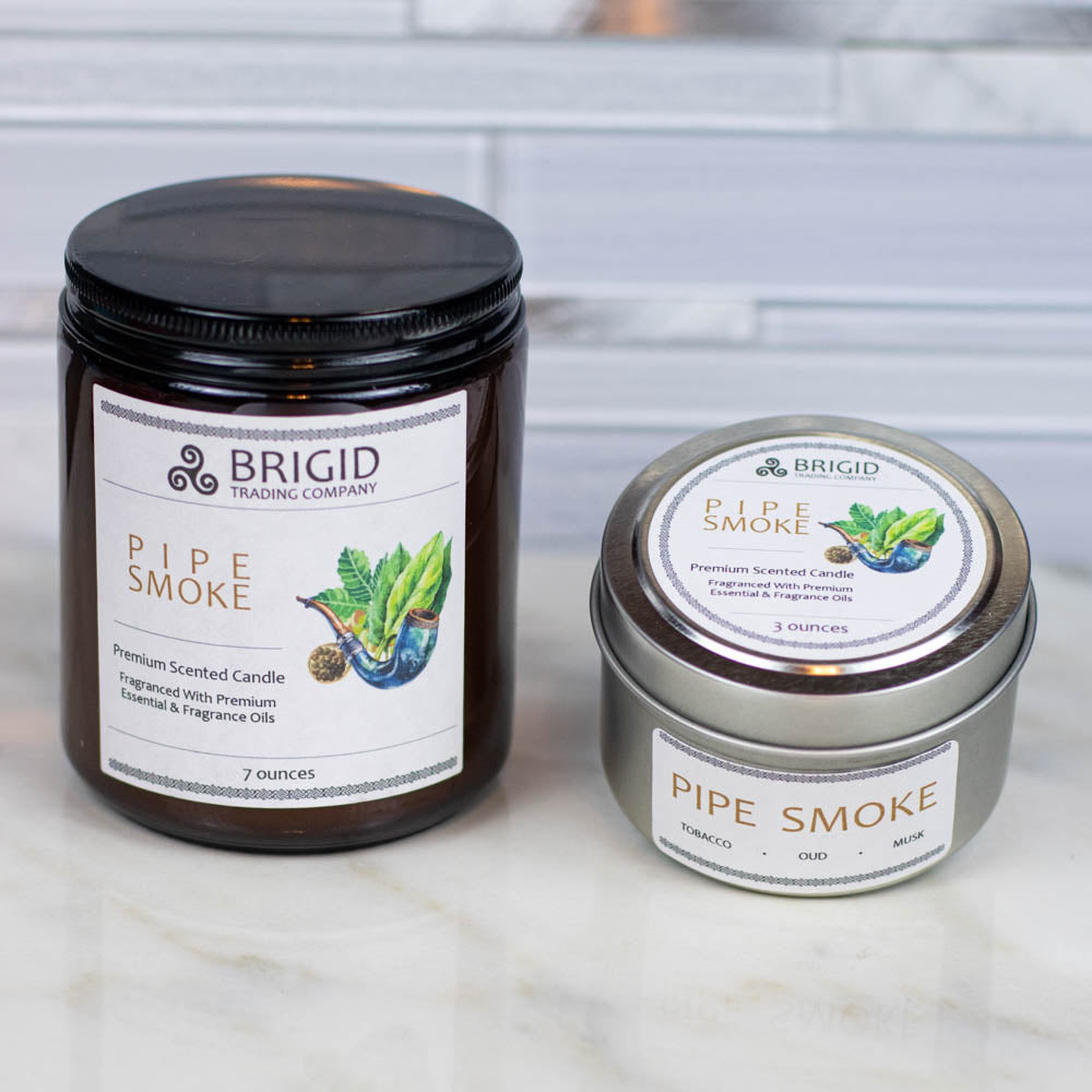 Pipe Smoke Soy Wax Candle - Cuban Tobacco, Smoked Oud, and Deep Resins | Premium Scented Candle | Wiccan Center