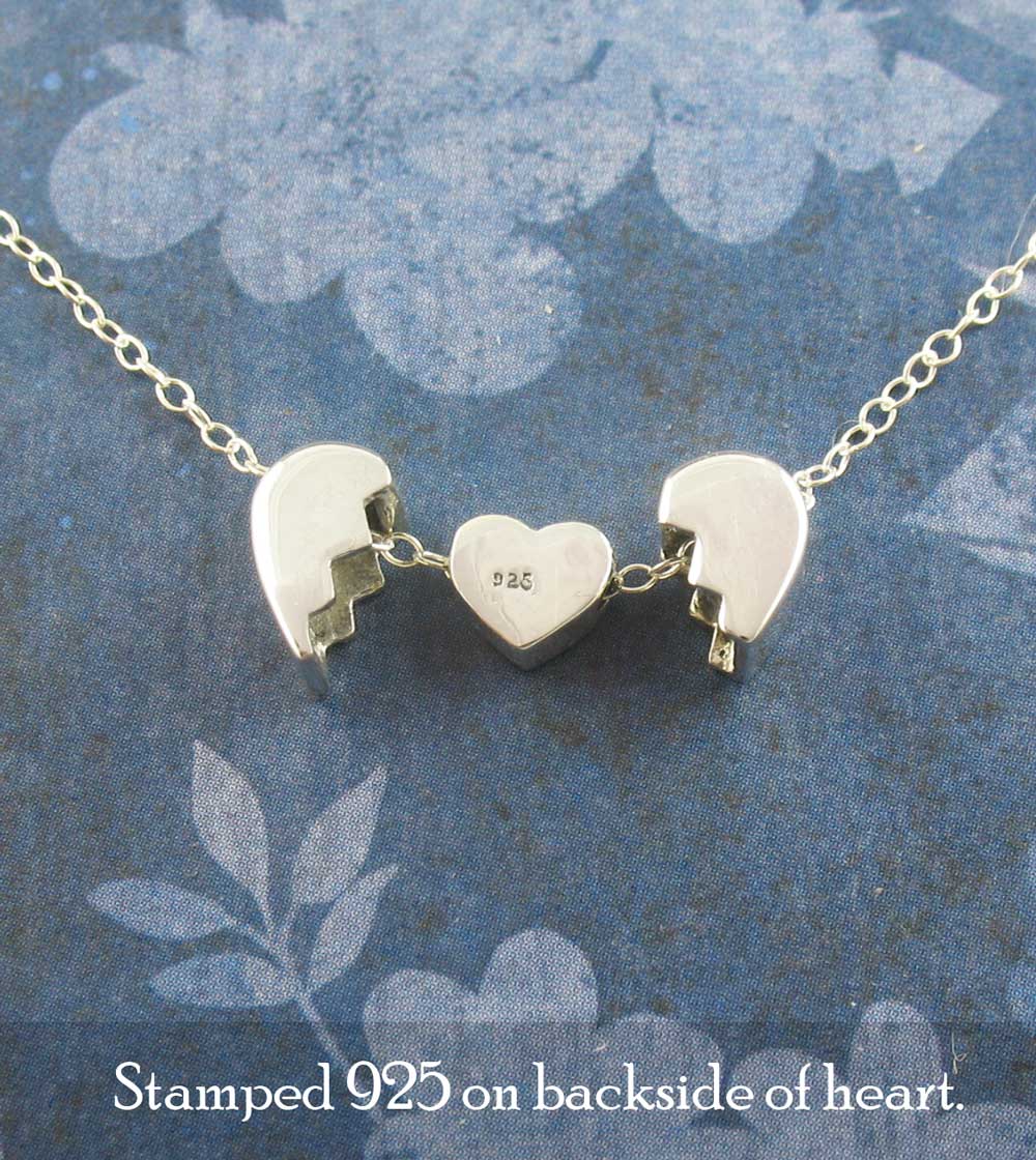 Heal a Broken Heart Pendant Necklace with Hidden Heart, Engravable | Handmade > Silver | Wiccan Center