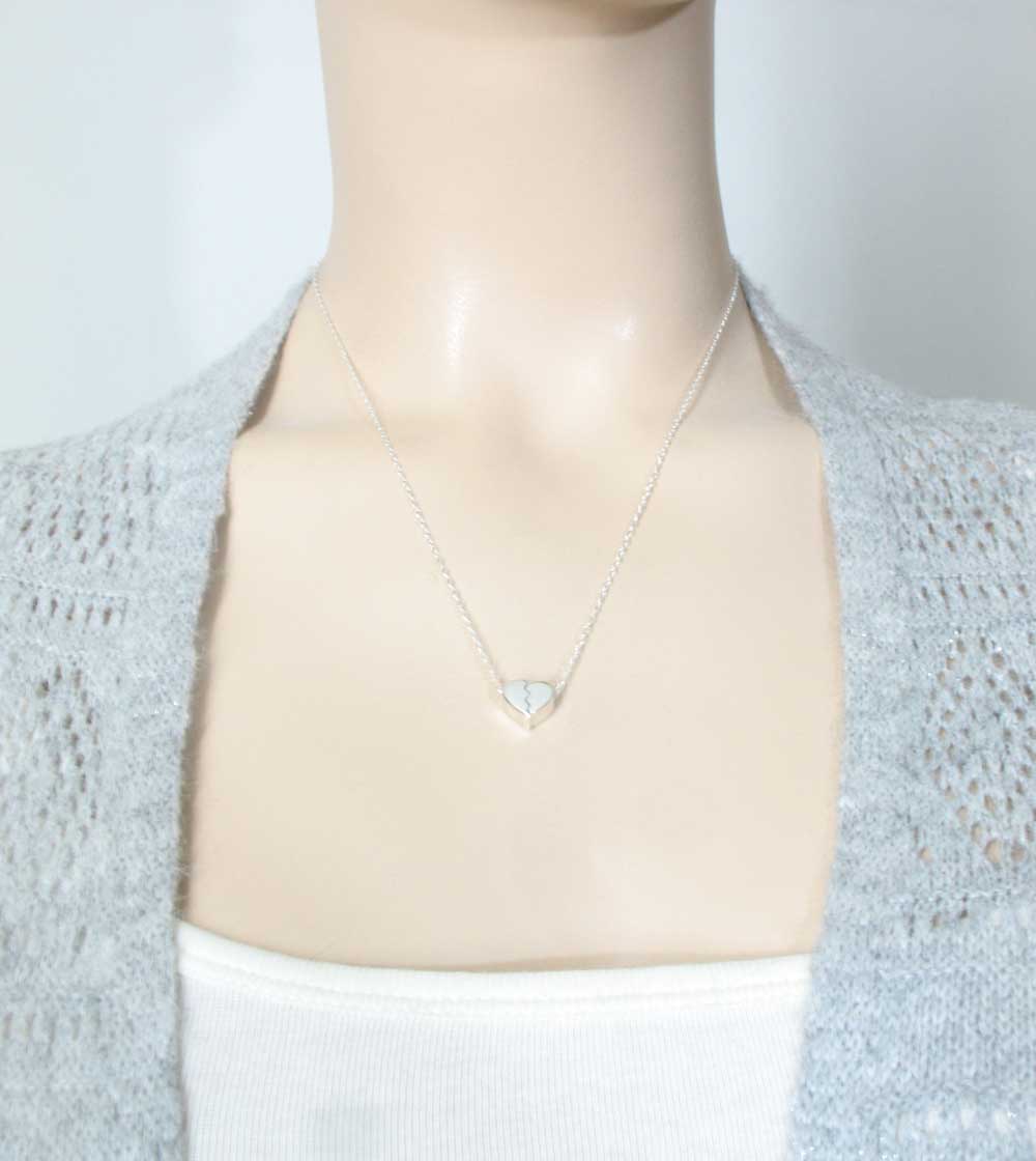 Heal a Broken Heart Pendant Necklace with Hidden Heart, Engravable | Handmade > Silver | Wiccan Center