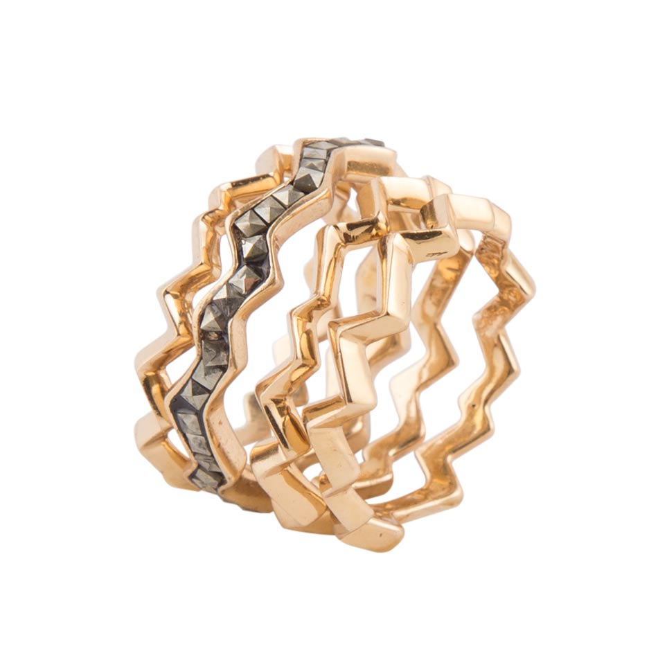 Marcasite and Bronze Stack Ring Set | Rings | Wiccan Center
