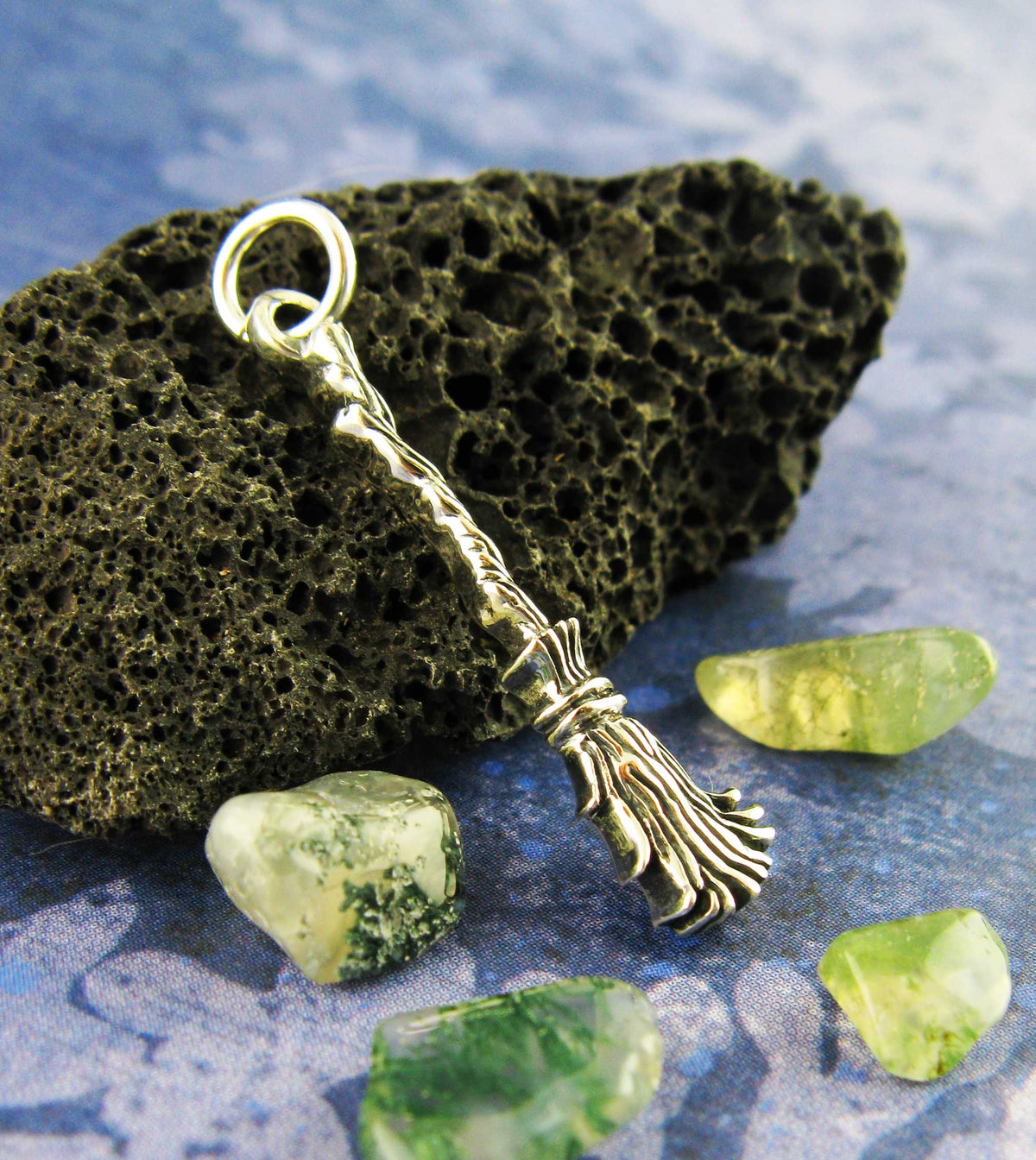 Besom or Broomstick Charm, Handmade - 925 Sterling Silver | Handmade > Silver | Wiccan Center