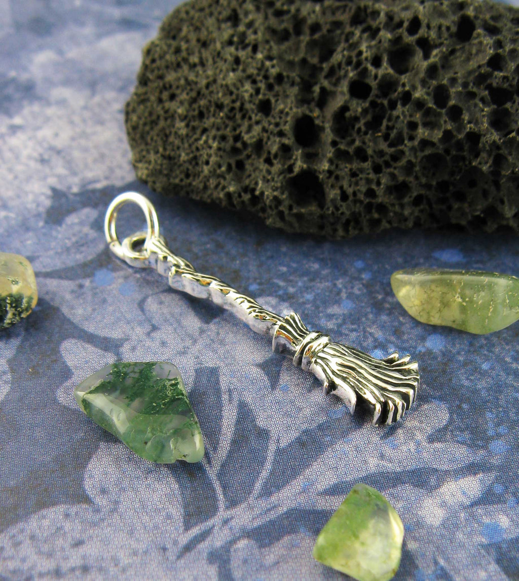 Besom or Broomstick Charm, Handmade - 925 Sterling Silver | Handmade > Silver | Wiccan Center