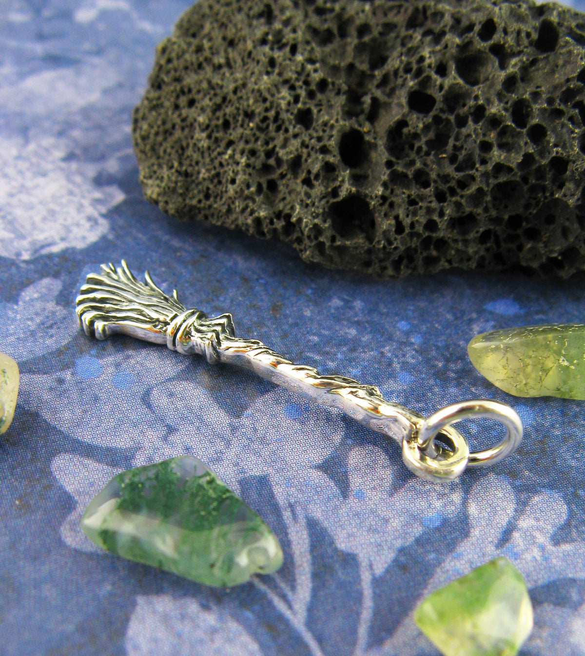 Besom or Broomstick Charm, Handmade - 925 Sterling Silver | Handmade > Silver | Wiccan Center