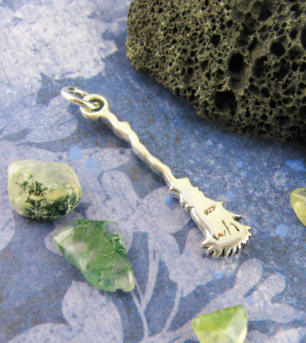 Besom or Broomstick Charm, Handmade - 925 Sterling Silver | Handmade > Silver | Wiccan Center