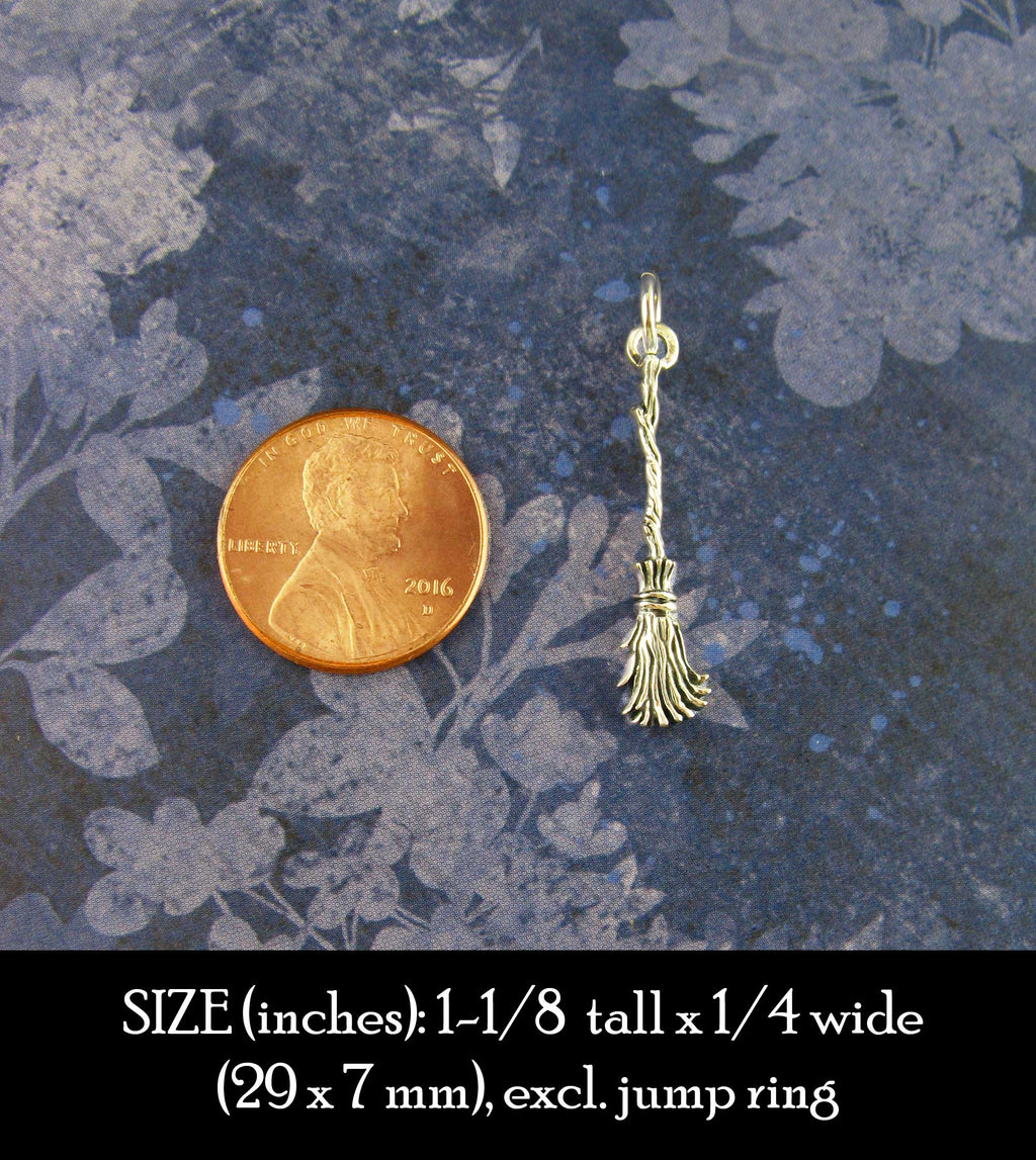 Besom or Broomstick Charm, Handmade - 925 Sterling Silver | Handmade > Silver | Wiccan Center