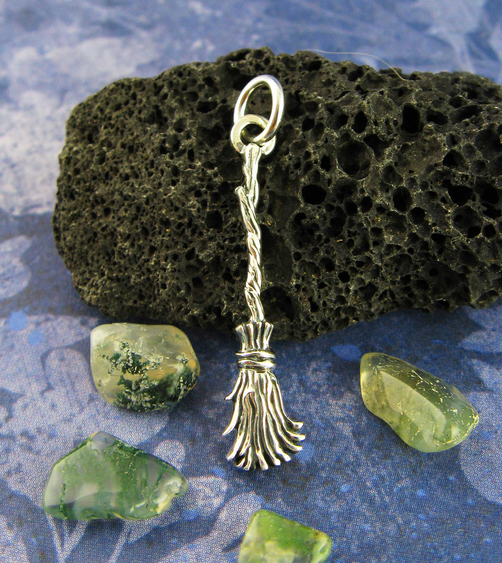 Besom or Broomstick Charm, Handmade - 925 Sterling Silver | Handmade > Silver | Wiccan Center