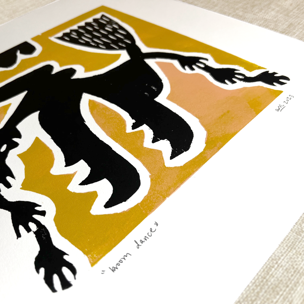 Broom Dance Block Print