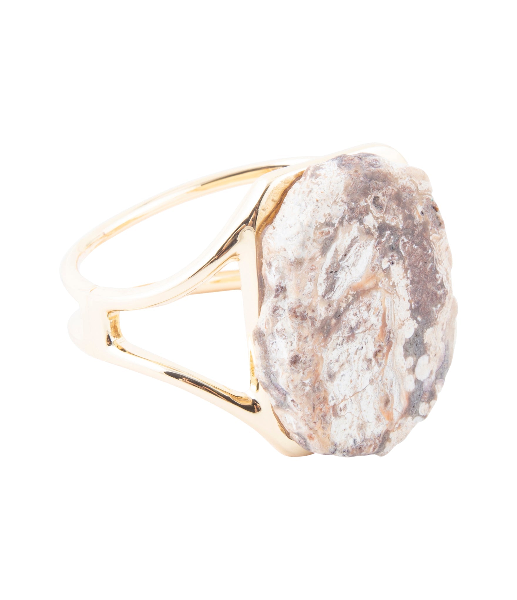Brown Ocean Jasper Slab Golden Cuff Bracelet | Bracelets | Wiccan Center