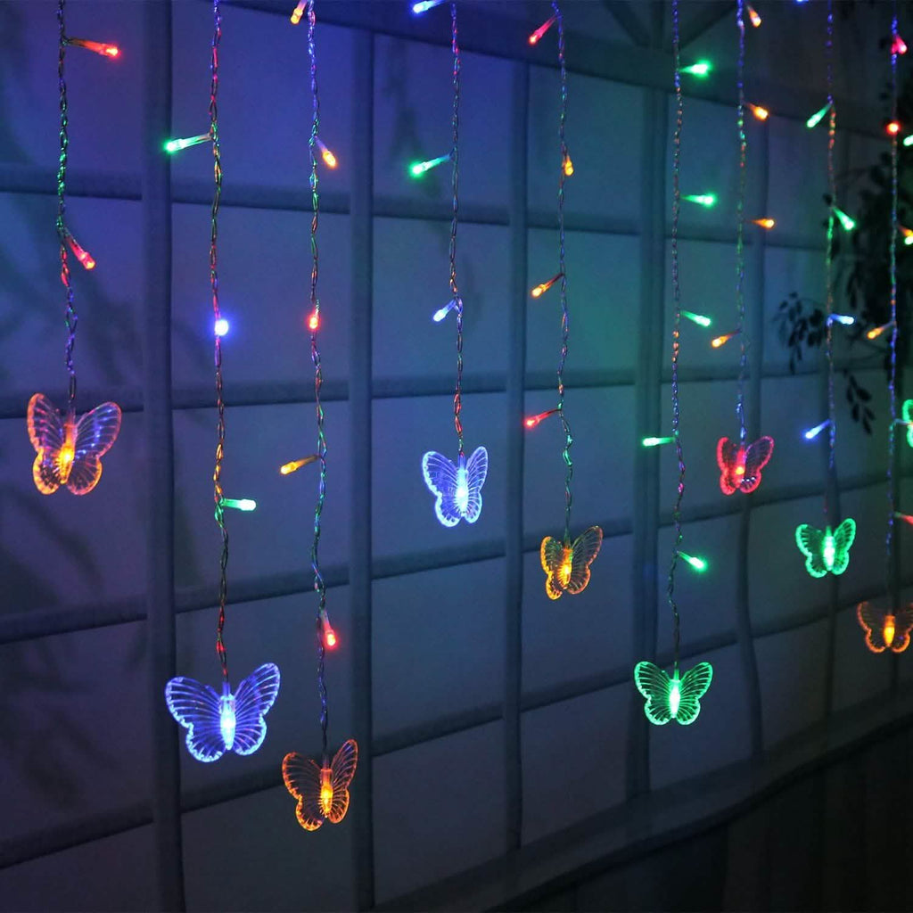 Butterfly Curtain String Lights USB Powered with 8 Modes 96 LED Remote Control | String & Fairy Lights | Wiccan Center