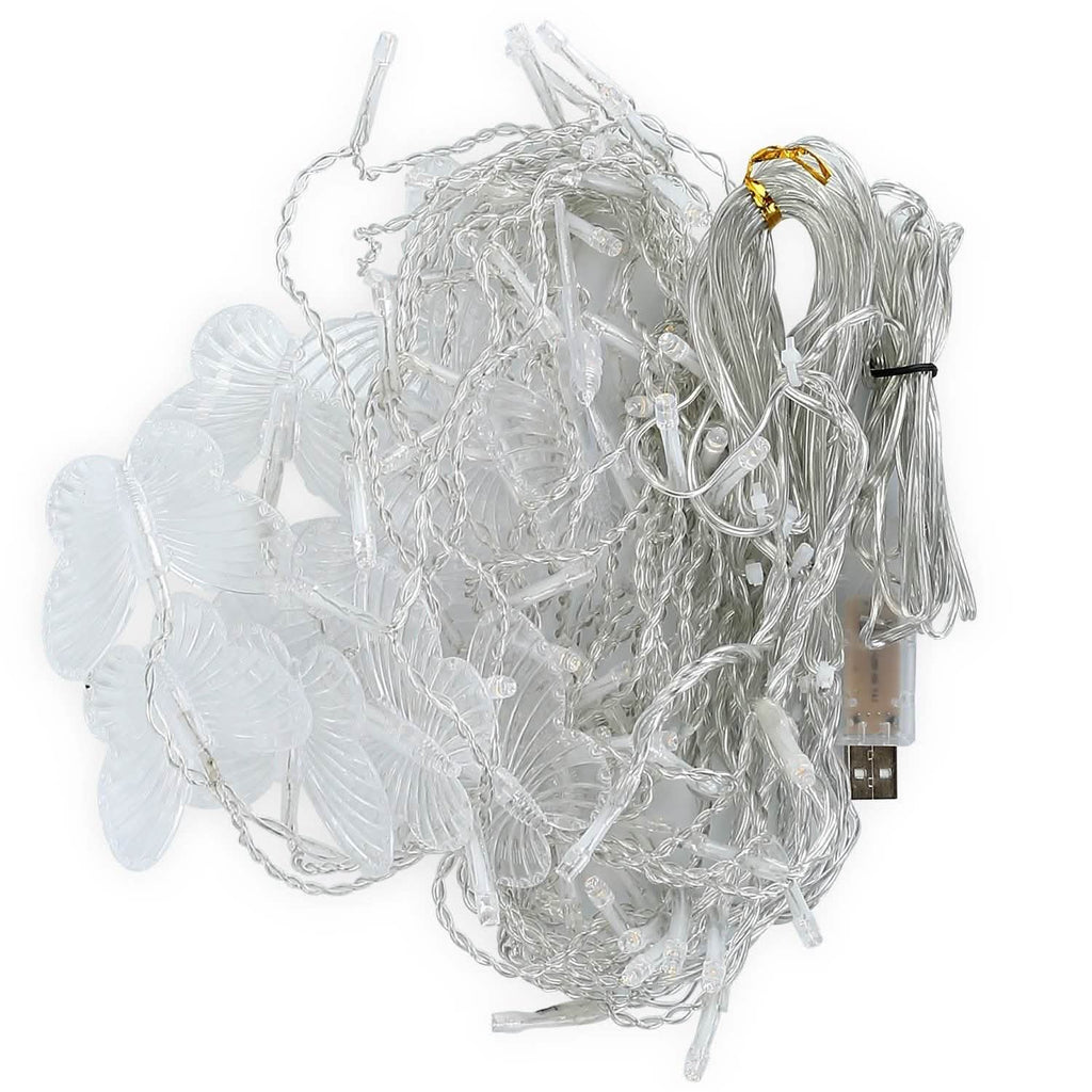 Butterfly Curtain String Lights USB Powered with 8 Modes 96 LED Remote Control | String & Fairy Lights | Wiccan Center