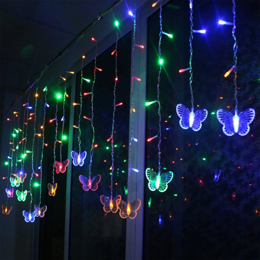 Butterfly Curtain String Lights USB Powered with 8 Modes 96 LED Remote Control | String & Fairy Lights | Wiccan Center