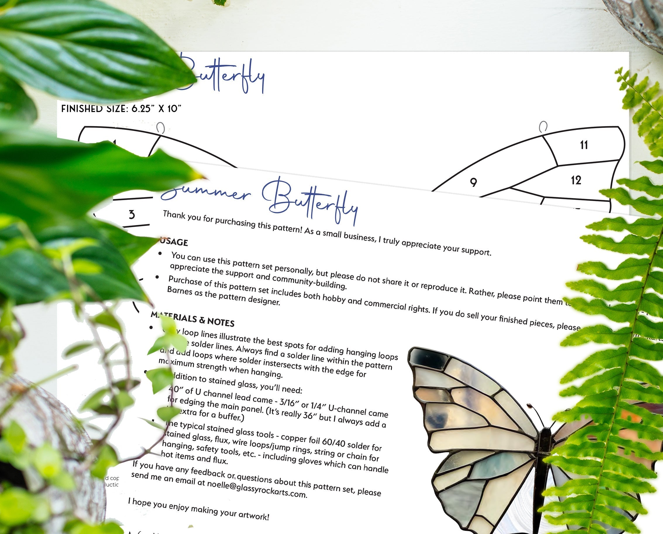 Stained Glass Butterfly Pattern | Crafting Patterns & Molds | Wiccan Center
