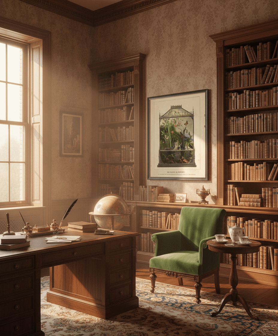 Butterfly Vivarium Vintage Bookplate Print in Black Frame | Art | Wiccan Center