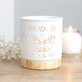 Matte Ceramic Butterfly Oil Burner and Wax Warmer | Wax Melt Warmer | Wiccan Center