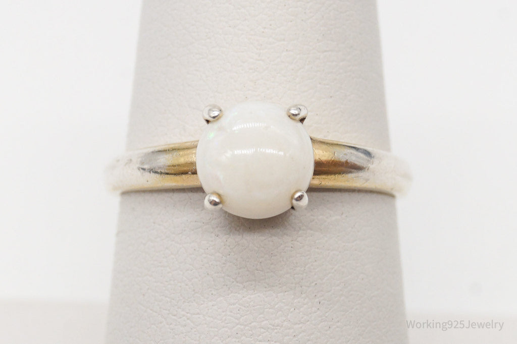 Vintage Designer DBJ White Opal Gold Vermeil Sterling Silver Ring - Size 7 | Jewelry > Rings | Wiccan Center