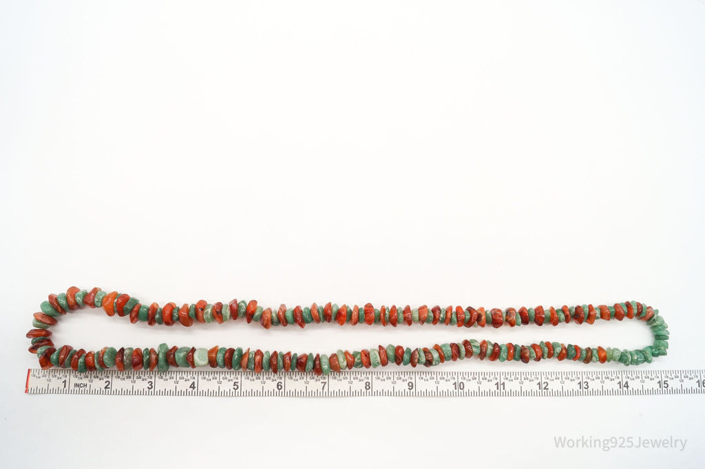 Chunky Vintage Aventurine Carnelian Beaded Necklace 30" | Jewelry > Necklaces > Pendants | Wiccan Center