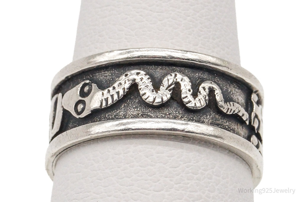 Vintage Tribal Symbols 950 Silver Band Ring - Size 6 | Jewelry > Rings | Wiccan Center