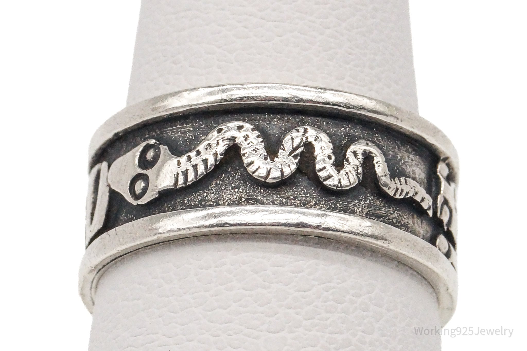 Vintage Tribal Symbols 950 Silver Band Ring - Size 6 | Jewelry > Rings | Wiccan Center