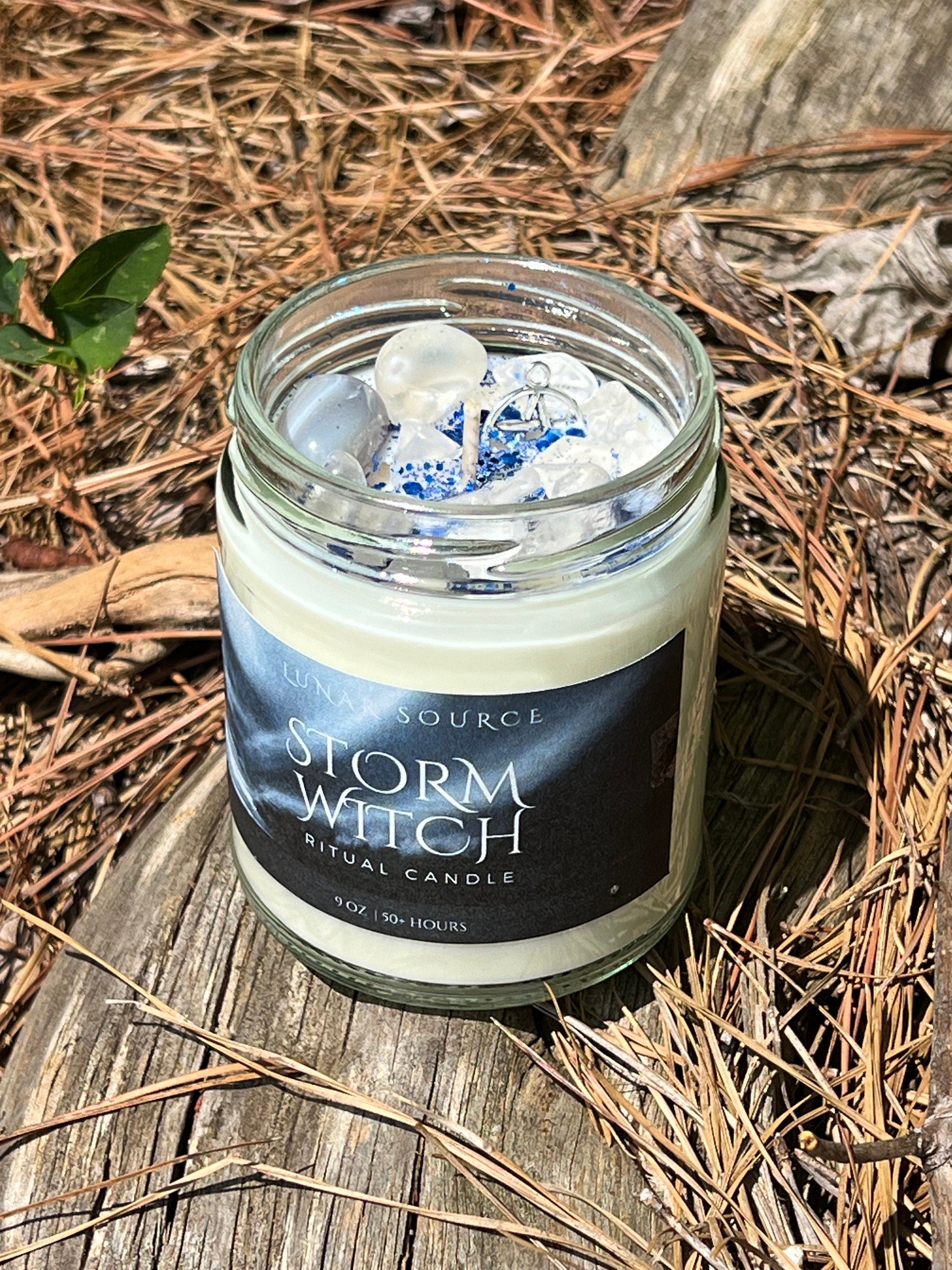Storm Witch Candle | Weather Water Goddess Mermaid Sea Ocean Magick Witchcraft Altar Ritual Spell Gift Crystal Herbal Intention Candle Magic | | Wiccan Center
