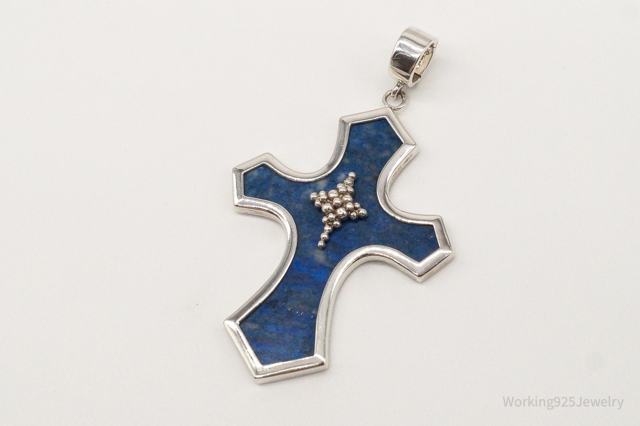 Designer Whitney Kelly Large Lapis Lazuli Cross Sterling Silver Pendant | Jewelry > Necklaces > Pendants | Wiccan Center