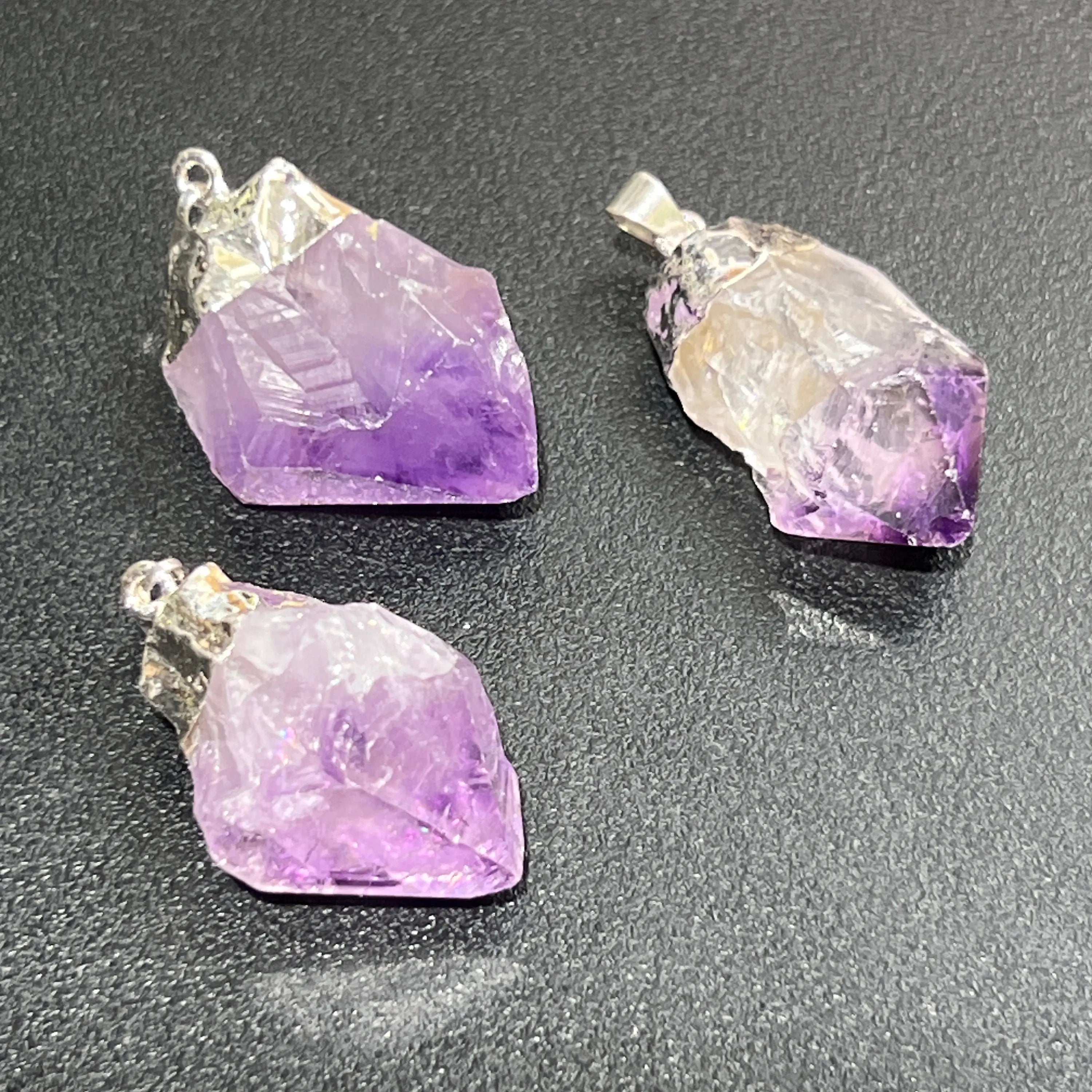 Amethyst Crystal Point Pendant (Silver Plated) | Craft Supplies & Tools > Beads, Gems & Cabochons > Charms & Pendants > Pendants | Wiccan Center