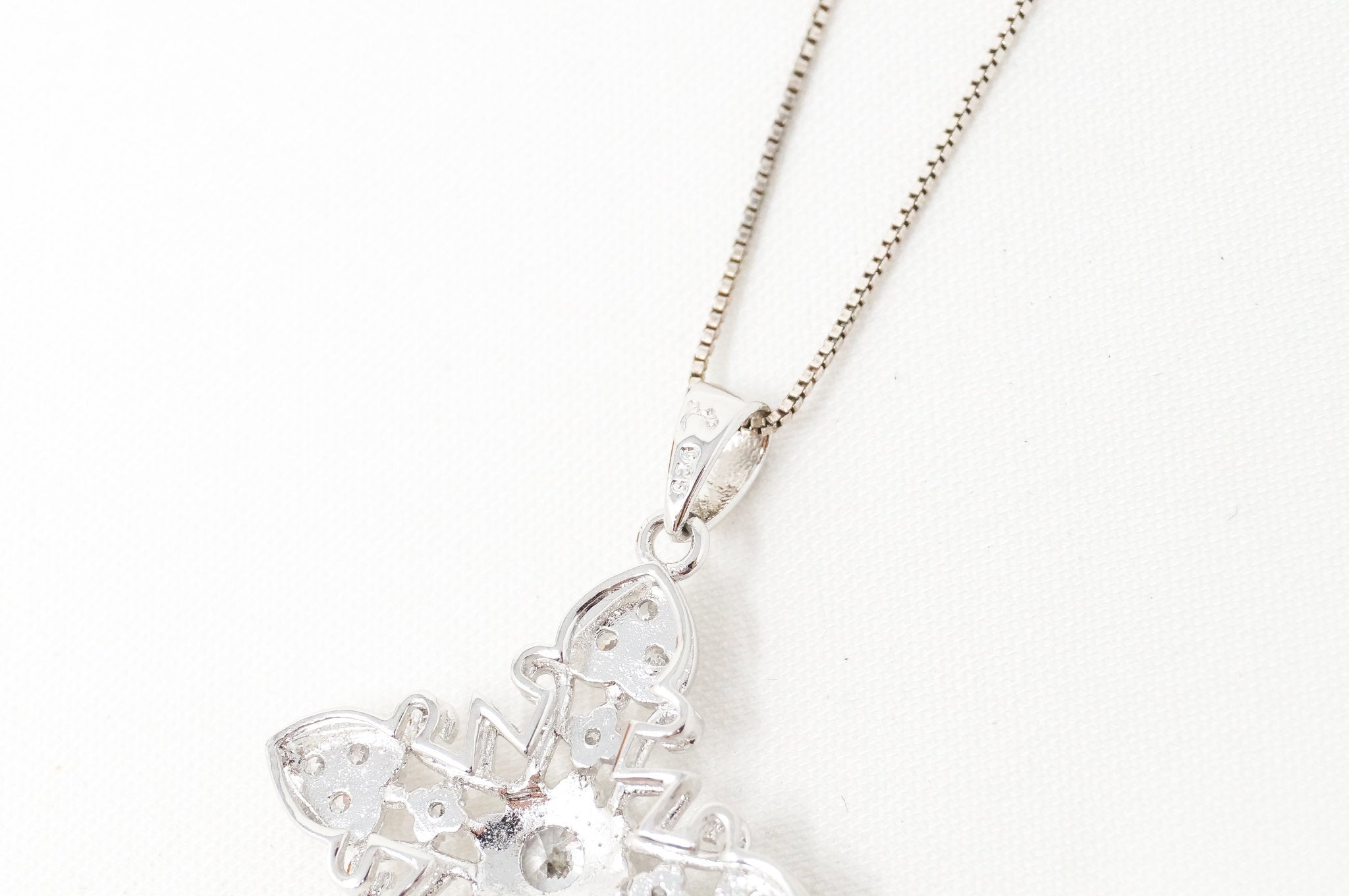 Vintage Cubic Zirconia Cross Heart Sterling Silver Pendant Necklace | Jewelry > Necklaces > Pendants | Wiccan Center