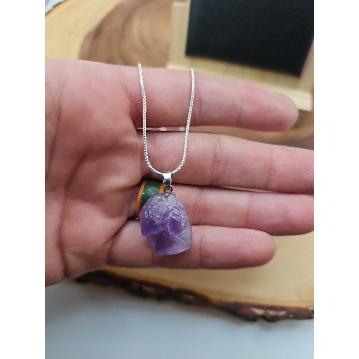 Amethyst necklace sterling silver 925 Chain | | Wiccan Center