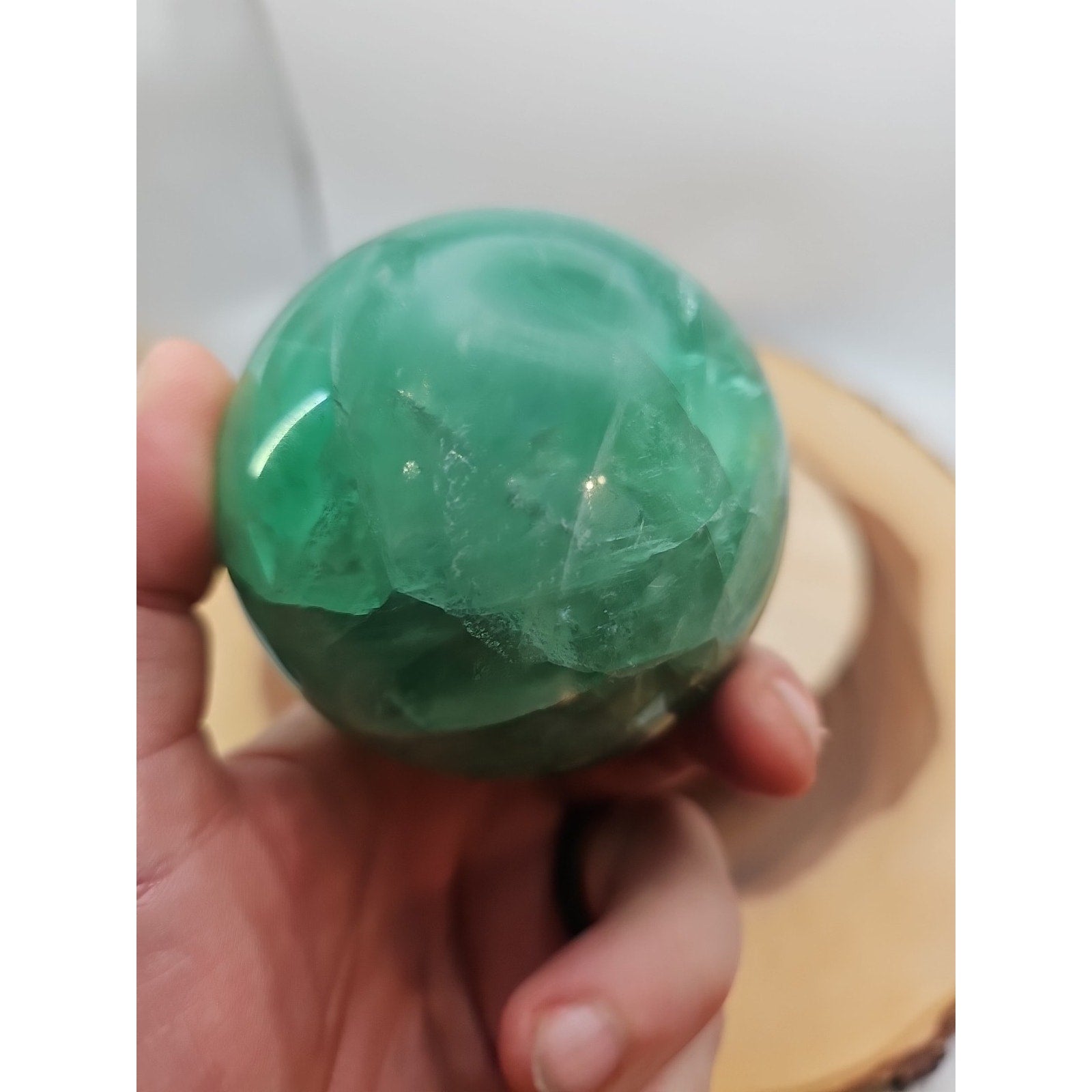 1.59lb Natural Rainbow Fluorite Quartz Crystal Sphere Ball Polished | Crystal Spheres & Eggs | Wiccan Center