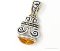 Large Vintage Amber Gold Vermeil Sterling Silver Necklace Pendant | Jewelry > Necklaces > Pendants | Wiccan Center