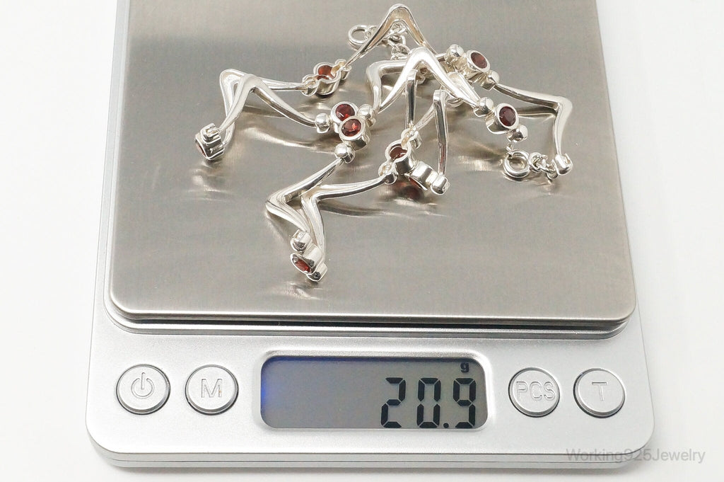 Vintage Modernist Style Garnet Sterling Silver Necklace | Jewelry > Necklaces > Pendants | Wiccan Center