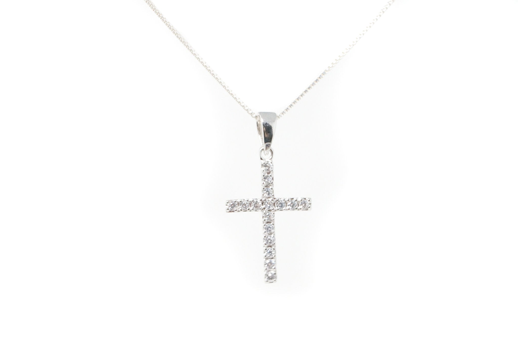 Vintage Cubic Zirconia Cross Sterling Silver Necklace Pendant | Jewelry > Necklaces > Pendants | Wiccan Center