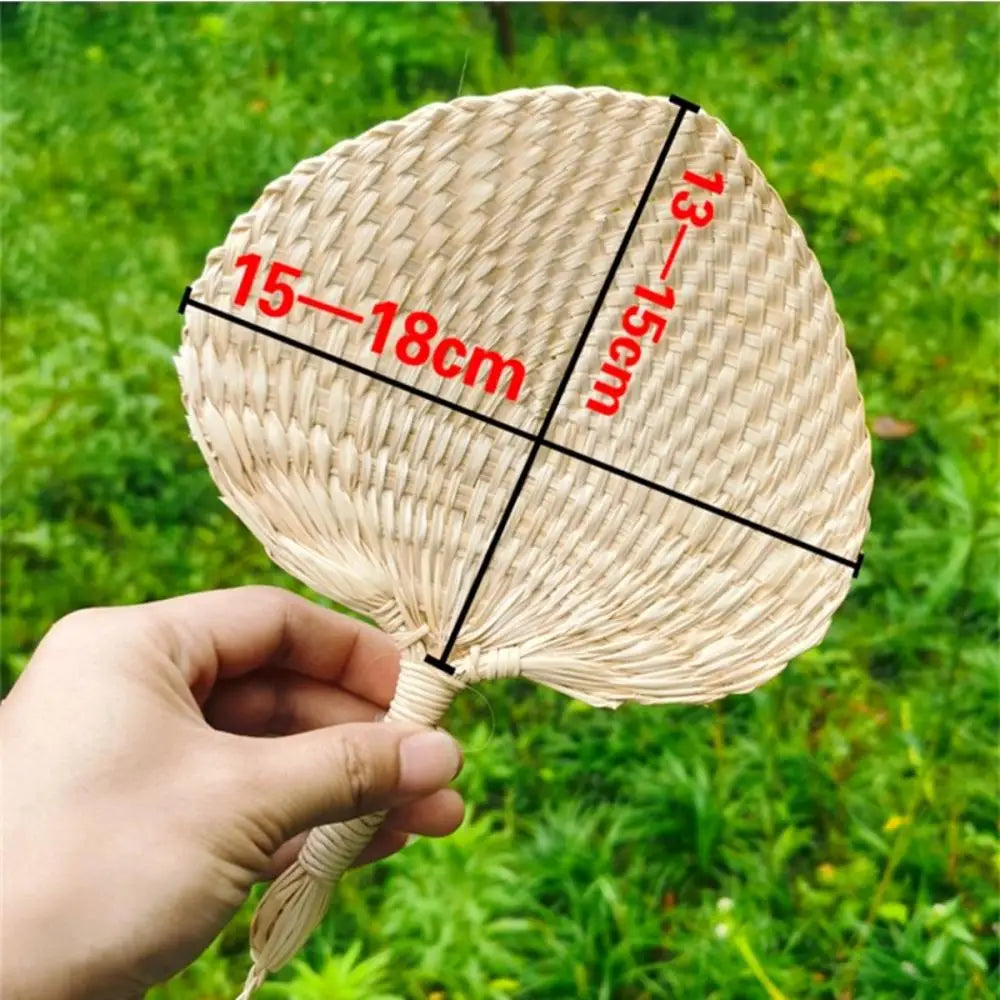 Colorful Handmade Fan Chinese Style Heart Shaped Straw Bamboo Woven Fan Summer Anti-Mosquito Cooler Handfan Home Decor Pendants